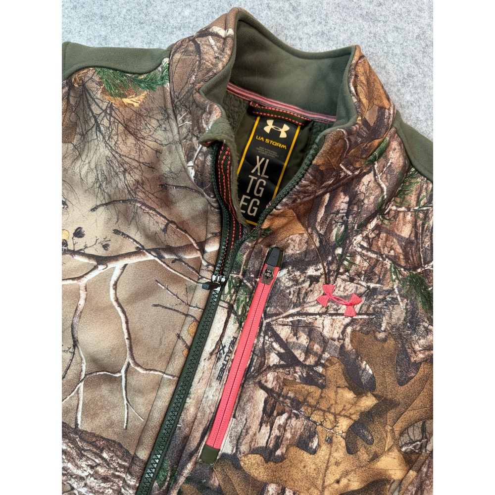 Under Armour Storm Realtree Xtra Camo Full Zip Fleece Jacket Womens XL